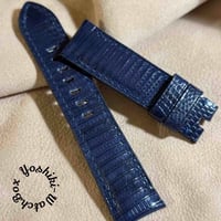 liz-326  リザード レザー 腕時計 ベルト ネイビー (ラグ幅22 mm - バックル幅20 mm)