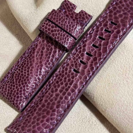 ost-386 オーストリッチレザー 腕時計ベルト パープル (ラグ幅24mm - バックル幅22mm)