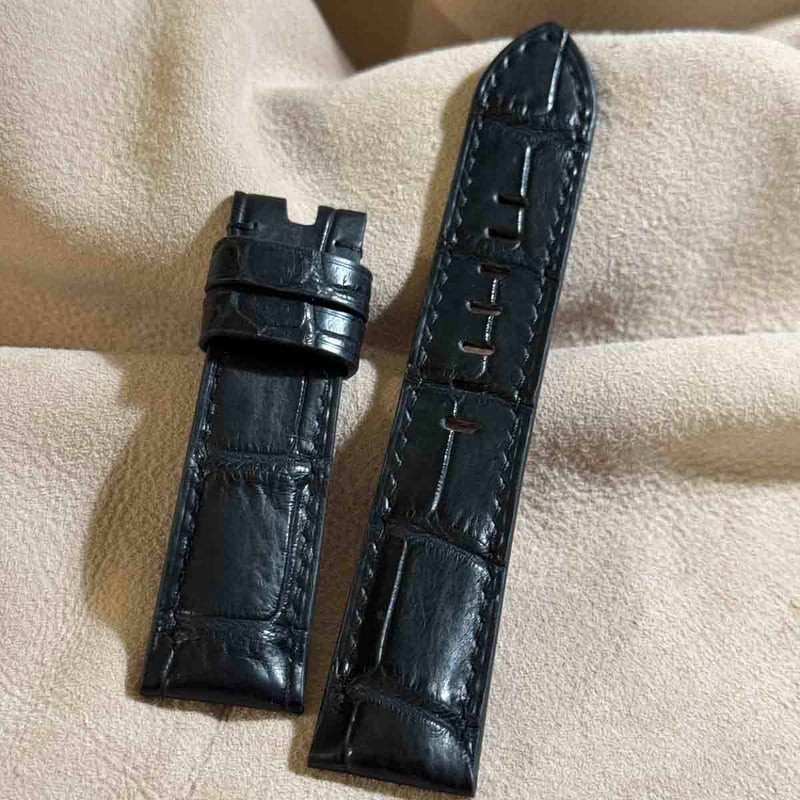 cro-1831 クロコダイル 腕時計ベルトブラック ラグ幅18mm cro-1831 クロコダイル 腕時計ベルトブラック ラグ幅18mm