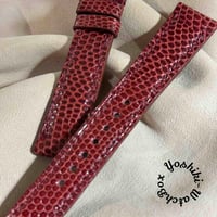 liz-290  リザード レザー 腕時計 ベルト レッド (ラグ幅19 mm - バックル幅16 mm)