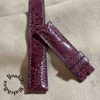 ost-384 オーストリッチレザー 腕時計ベルト パープル (ラグ幅22mm - バックル幅20mm)