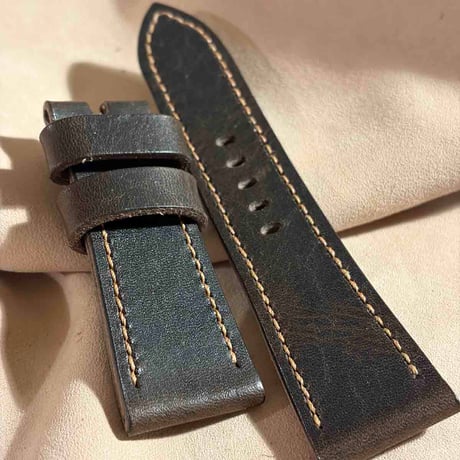 hor-242 HORWEEN ダービー ダークブラウン 腕時計ベルト (ラグ26mm - バックル幅22mm)