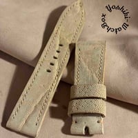 exh-72 タンニン鞣しエレファントレザー 腕時計ベルト  (ラグ幅24mm - バックル幅22mm)