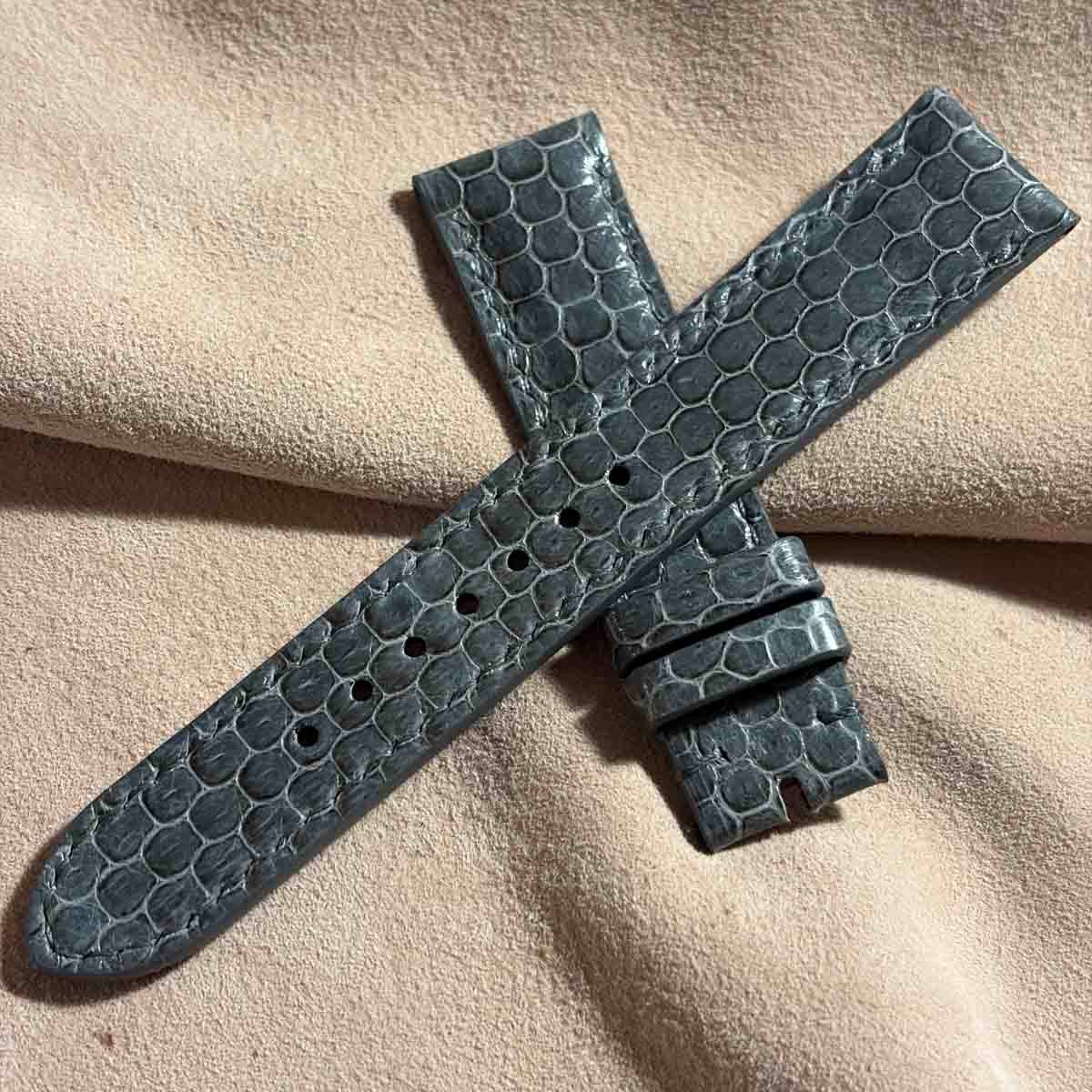 sna-169 シースネイク（ウミヘビ）腕時計ベルト グレー (ラグ幅20mm