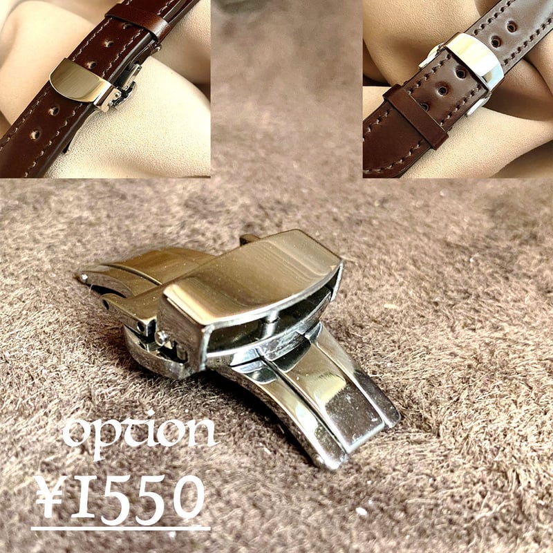 cro-1256 クロコダイル レザー 腕時計 ベルト ブラック (ラグ幅20 mm