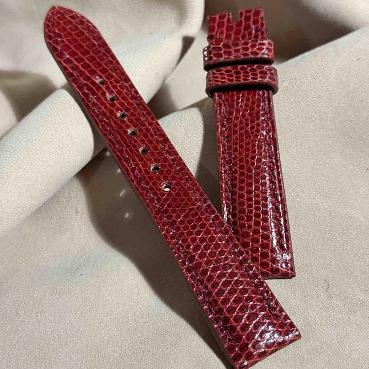 liz-354 リザード 腕時計 ベルト オリーブ ラグ幅18 mm liz-297 リザード レザー 腕時計 ベルト レッド (ラグ幅18 mm