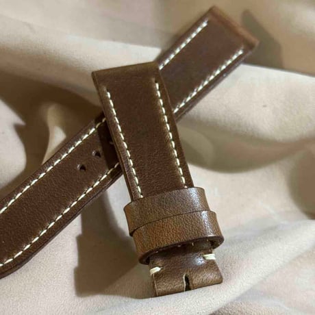 hor-224 HORWEEN クロムエクセルレザー ナチュラル 腕時計ベルト (ラグ21mm - バックル幅18mm)