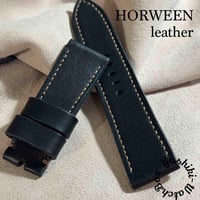 hor-187 ホーウィン ダービー ブラック  腕時計ベルト (ラグ24mm - バックル幅22mm)