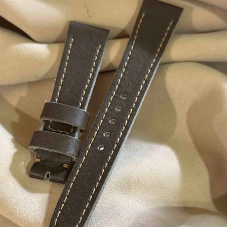 hor-234 HORWEEN バイソングレー 腕時計ベルト (ラグ19mm - バックル幅16mm)