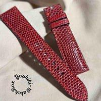 liz-300  リザード レザー 腕時計 ベルト レッド (ラグ幅21 mm - バックル幅18 mm)