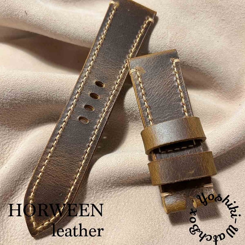 hor-56 ホーウィン ラティーゴ ベージュ  腕時計ベルト ラグ幅24mm