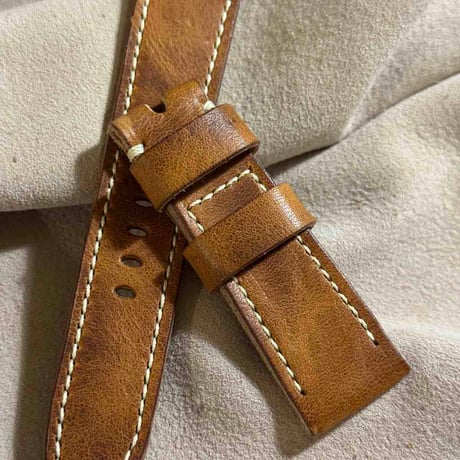 hor-214 HORWEEN ダービー ナチュラル 腕時計ベルト (ラグ22mm - バックル幅20mm)