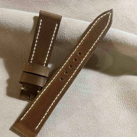 hor-223 HORWEEN クロムエクセルレザー ナチュラル 腕時計ベルト (ラグ19mm - バックル幅16mm)
