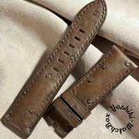 ost-328 オーストリッチレザー 腕時計ベルト ダークブラウン (ラグ幅24mm - バックル幅22mm)