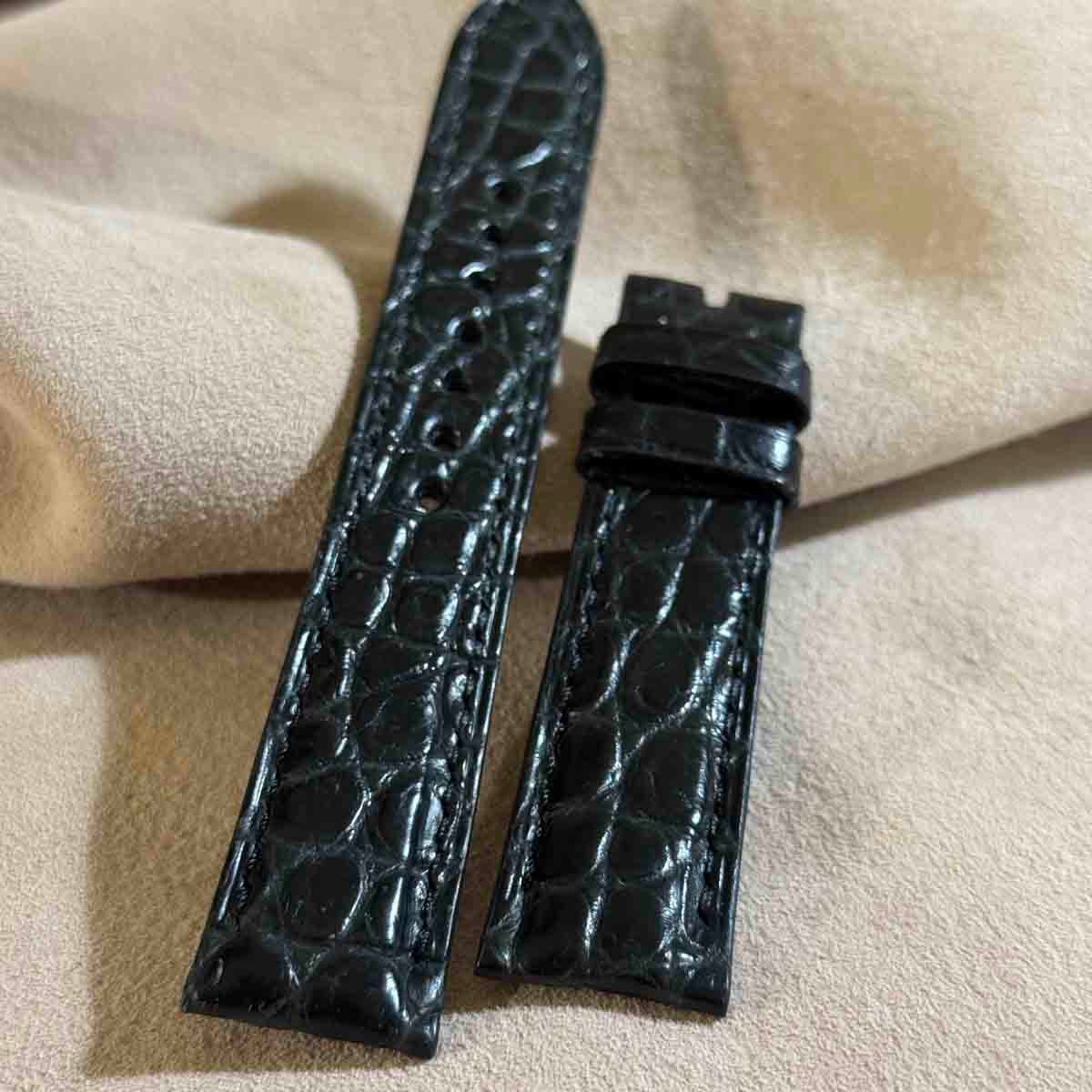 cro-1599 クロコダイル 腕時計ベルト ブラック ラグ幅22 mm cro-1916 クロコダイル 腕時計 ベルト ブラック (ラグ幅18 mm