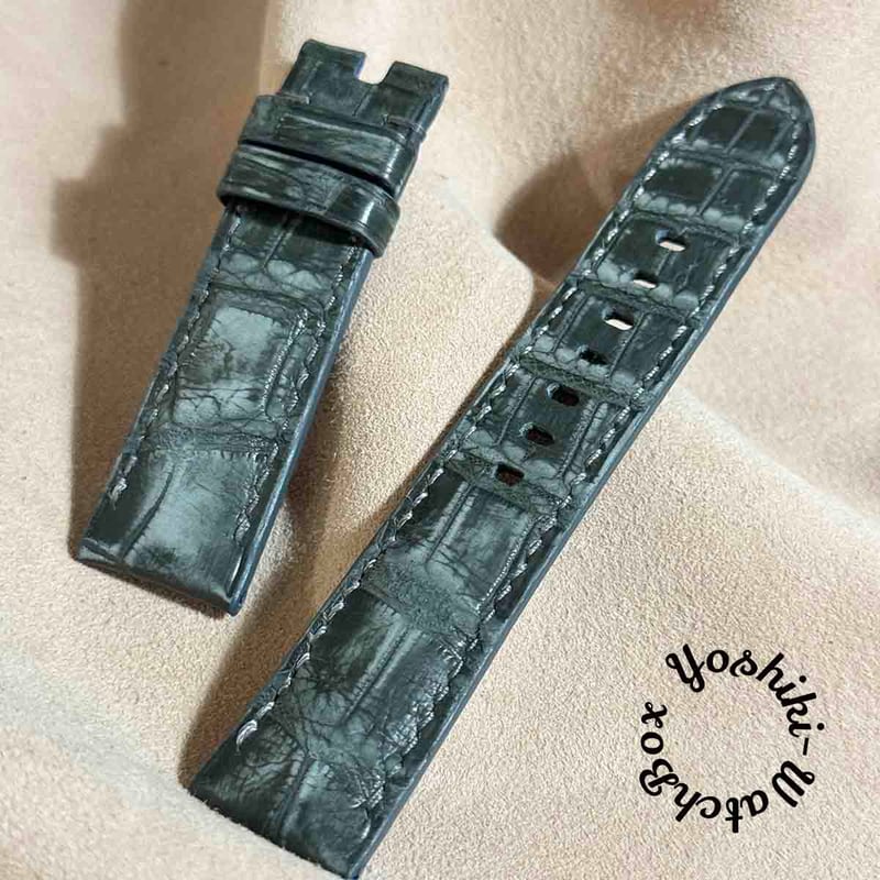 cro-1673 クロコダイル 腕時計ベルト ブラック ラグ幅22 mm - 時計 cro-1673 クロコダイル 腕時計ベルト ブラック ラグ幅22 mm - 時計