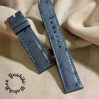 ost-420 オーストリッチレザー 腕時計ベルト グレー (ラグ幅20mm - バックル幅18mm)