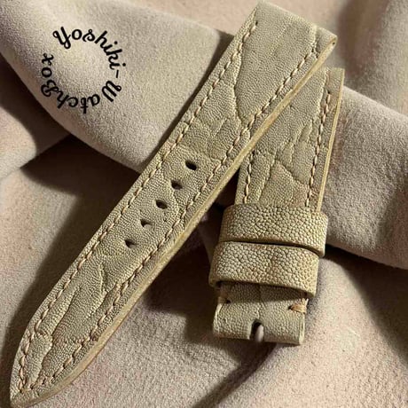 exh-77 タンニン鞣しエレファントレザー 腕時計ベルト  (ラグ幅24mm - バックル幅22mm)