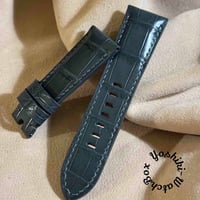 cro-2012 クロコダイル 腕時計ベルト ブルーグレー (ラグ幅22 mm