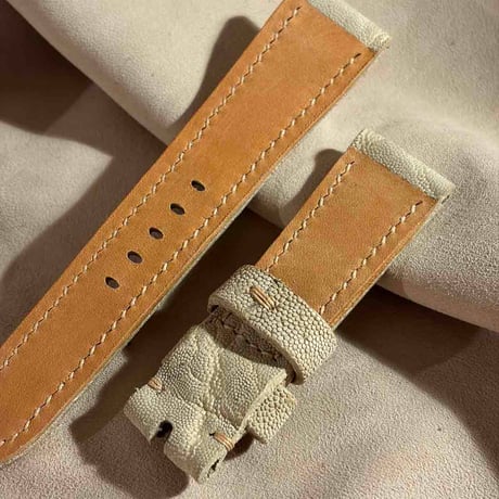 exh-71 タンニン鞣しエレファントレザー 腕時計ベルト  (ラグ幅22mm - バックル幅20mm)