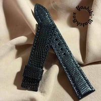 liz-365  リザード レザー 腕時計 ベルト ブラック (ラグ幅21 mm - バックル幅18 mm)