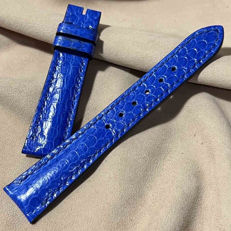 sna-47 シースネイク（ウミヘビ）  腕時計ベルト ブルー (ラグ幅19mm - バックル幅16mm)