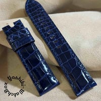 cro-1760 クロコダイル 腕時計ベルト ブラック ラグ幅24mm cro-1699 クロコダイル レザー 腕時計 ベルト ヒマラヤクロコ