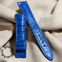 cro-1490 クロコダイル レザー 腕時計 ベルト ライトブルー cro-1490 クロコダイル レザー 腕時計 ベルト ライトブルー