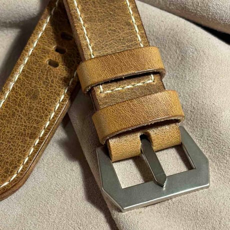 hor-270 サンプル品 HORWEEN ダブリン / ライトナチュラル GPFバックル付属 腕時計ベルト (ラグ26mm - バックル幅26mm)
