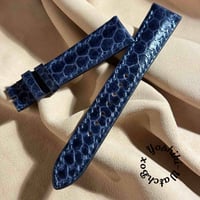 sna-97 シースネイク（ウミヘビ）腕時計ベルト ネイビー (ラグ幅19 mm - バックル幅16 mm)