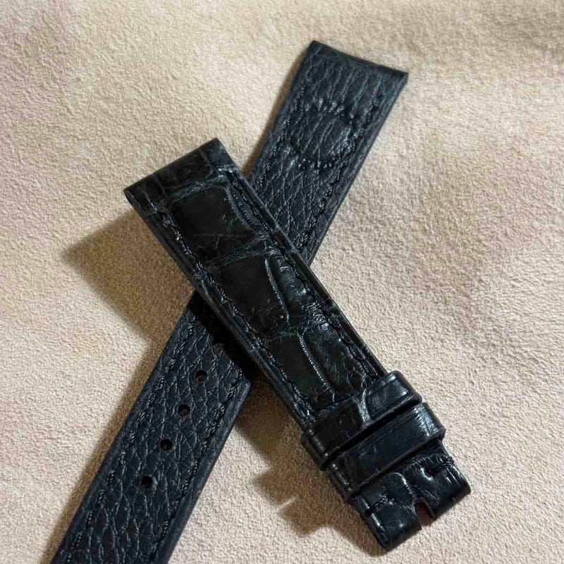 cro-1891 クロコダイル 腕時計 ベルト ブラック (ラグ幅19 mm - バッ