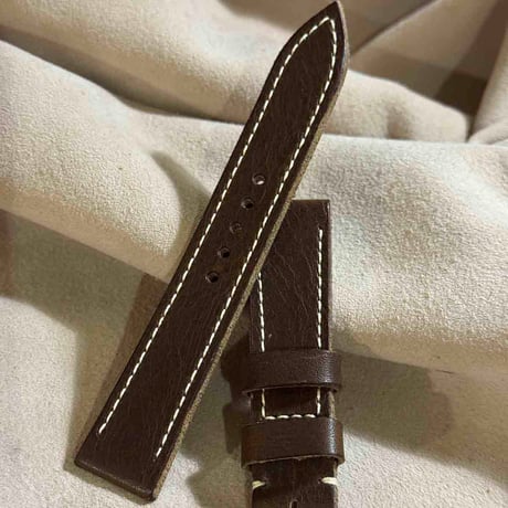 hor-219 HORWEEN ダービー ブラウン 腕時計ベルト (ラグ21mm - バックル幅18mm)