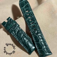 cro-2101 クロコダイル 腕時計ベルト オリーブ (ラグ幅20 mm