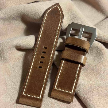 hor-271 サンプル品 HORWEEN クロムエクセルレザー / ナチュラル GPFバックル付属 腕時計ベルト (ラグ26mm - バックル幅26mm)