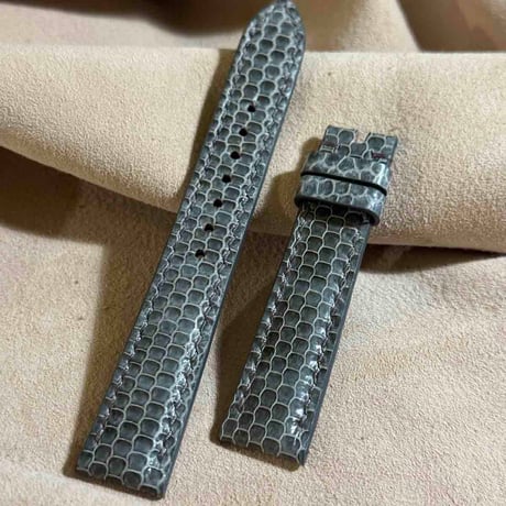 sna-156 シースネイク（ウミヘビ）腕時計ベルト グレー (ラグ幅18mm - バックル幅16 mm)