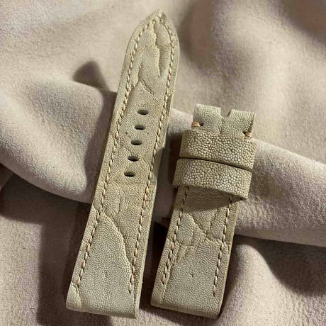 exh-77 タンニン鞣しエレファントレザー 腕時計ベルト  (ラグ幅24mm - バックル幅22mm)