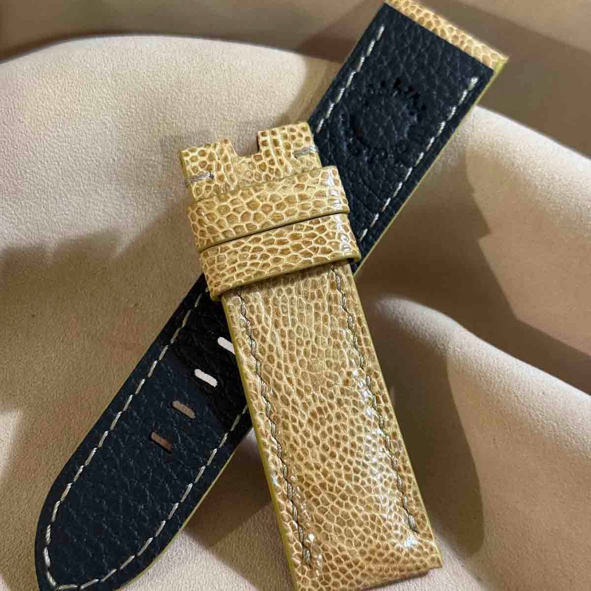 ost-432 オーストリッチレザー <br>腕時計 ベルト グレー<br> (ラグ幅