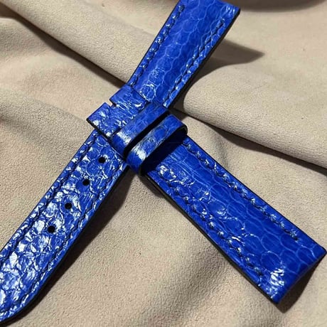 sna-47 シースネイク（ウミヘビ）  腕時計ベルト ブルー (ラグ幅19mm - バックル幅16mm)