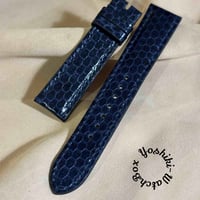 sna-150 シースネイク（ウミヘビ）腕時計ベルト ネイビー (ラグ幅20mm - バックル幅18 mm)