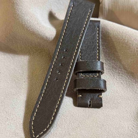 hor-236 HORWEEN バイソングレー 腕時計ベルト (ラグ21mm - バックル幅18mm)