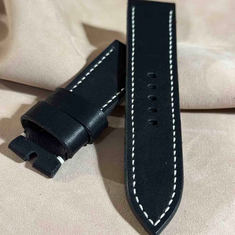 hor-186 ホーウィン ダービー ブラック  腕時計ベルト (ラグ24mm - バックル幅22mm)