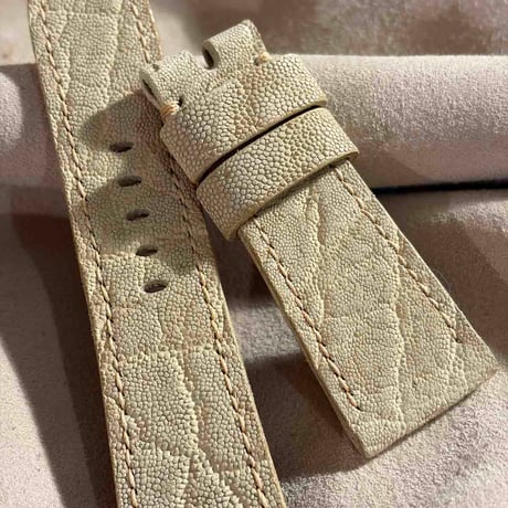 exh-70 タンニン鞣しエレファントレザー 腕時計ベルト  (ラグ幅26mm - バックル幅22mm)
