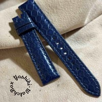 sna-155 シースネイク（ウミヘビ）腕時計ベルト ネイビー (ラグ幅18mm - バックル幅16 mm)