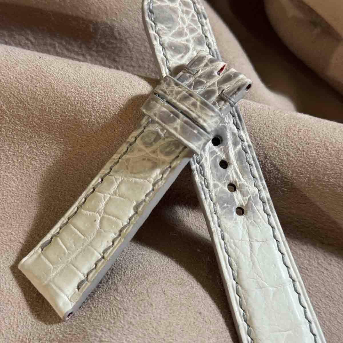 cro-1778 7番込み クロコダイル ダークグレー ラグ幅21mm cro-1778 7番込み クロコダイル ダークグレー ラグ幅21mm