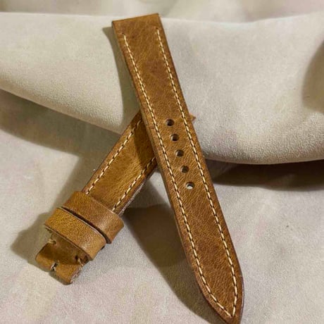 hor-228 HORWEEN ダービー ナチュラル 腕時計ベルト (ラグ19mm - バックル幅16mm)