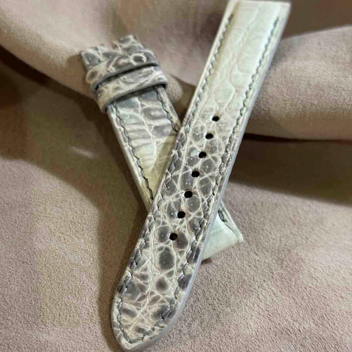 cro-1956 クロコダイル 腕時計 ベルト ヒマラヤクロコ (ラグ幅20 mm