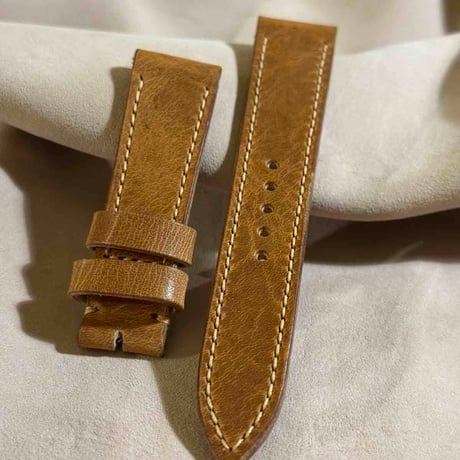 hor-227 HORWEEN ダービー ナチュラル 腕時計ベルト (ラグ21mm - バックル幅18mm)