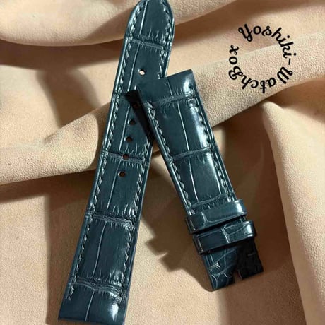 cro-1704 クイックバネ棒込みクロコダイル ライトブルー ラグ幅21mm cro-1704 クイックバネ棒込みクロコダイル ライトブルー ラグ幅21mm