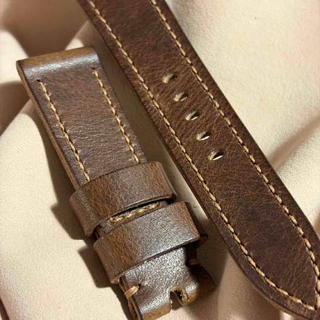 hor-255 HORWEEN ダービー / ブラウン 腕時計ベルト (ラグ22mm - バックル幅20mm)