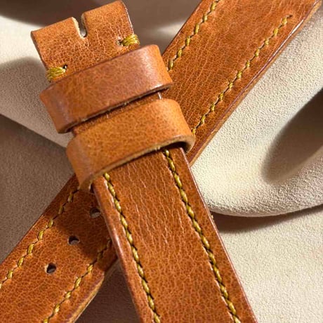 hor-274  HORWEEN ダービー / イングリッシュタン 腕時計ベルト (ラグ20mm - バックル幅18mm)